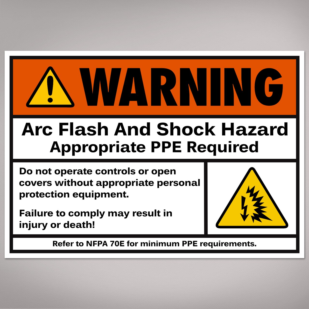 Avery Arc Flash/Shock Warning Labels, Waterproof, UV Resistant, Preprinted, 3.5" x 5", 8 Warning Decal Labels